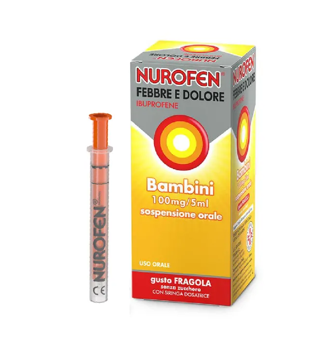 Nurofen Febbre e Dolore Bambini 100mg/5ml sospensione orale 150ml gusto Fragola