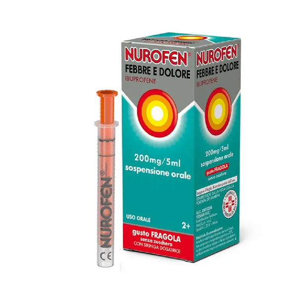 Nurofen Febbre e Dolore Bambini 200mg/5ml sospensione orale 100ml gusto Fragola