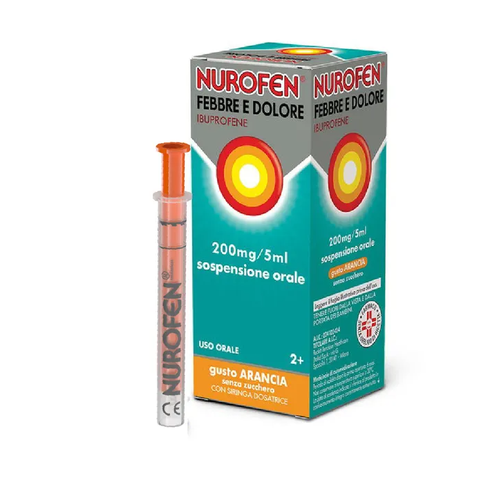 Nurofen Febbre e Dolore Bambini 200mg/5ml sospensione orale 100ml gusto Arancia