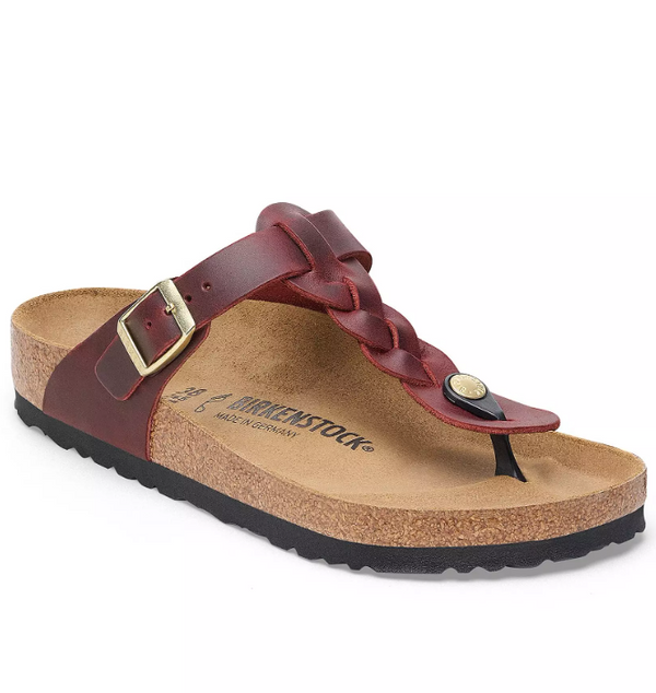 Birkenstock Gizeh braided infradito in pelle oliata zinfandel 40