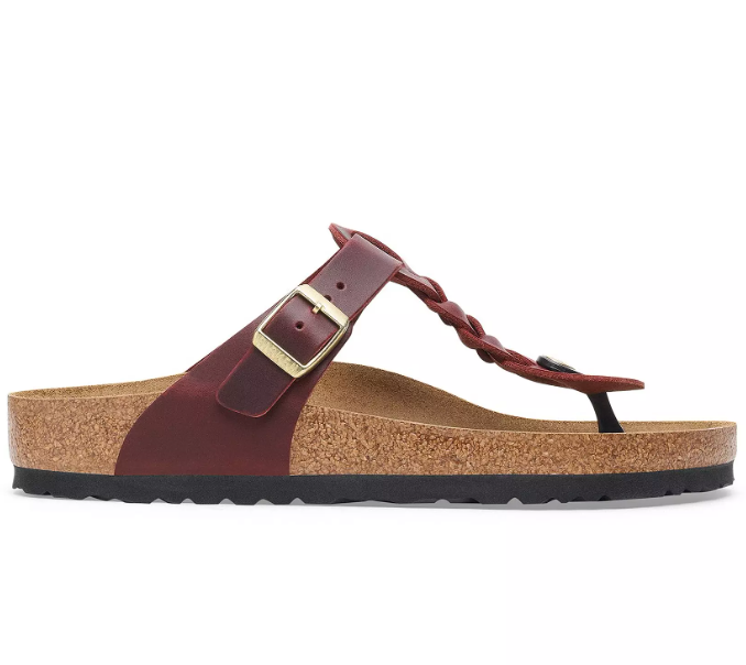 Birkenstock Gizeh braided infradito in pelle oliata zinfandel 38