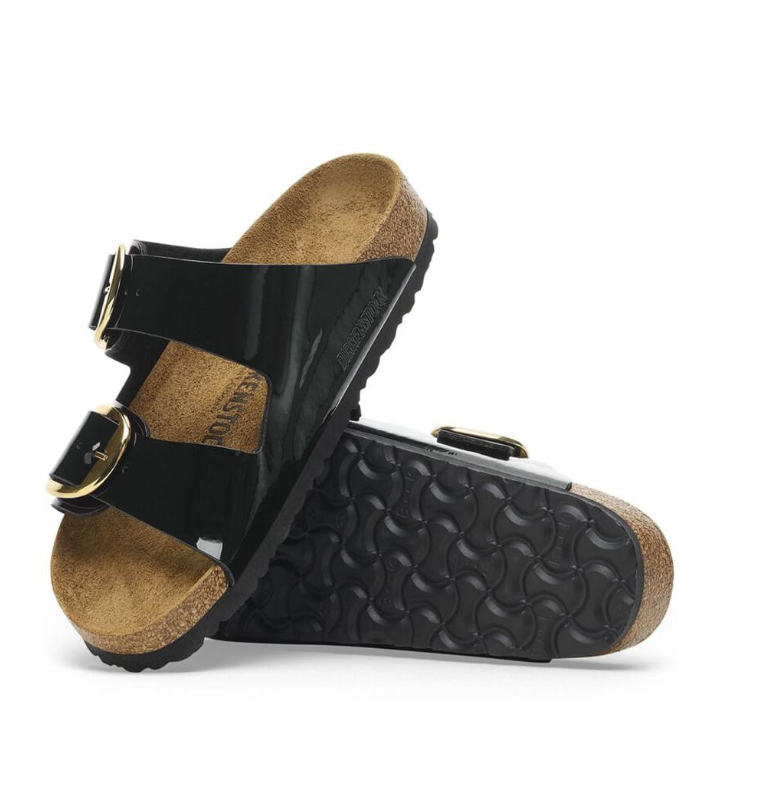 Birkenstock Arizona Big Buckle sandals birko-flor patent black/gold 36