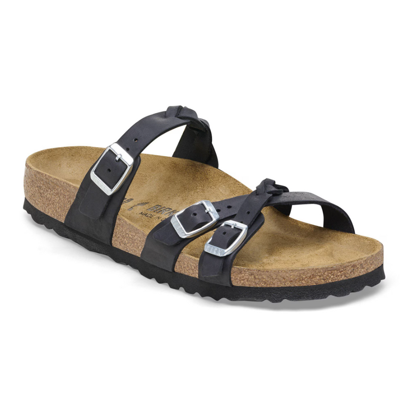 BIRKENSTOCK - Franca braided sandali in pelle oliata black 39