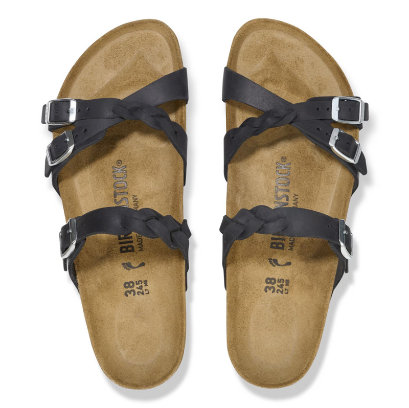 BIRKENSTOCK - Franca braided sandali in pelle oliata black 39