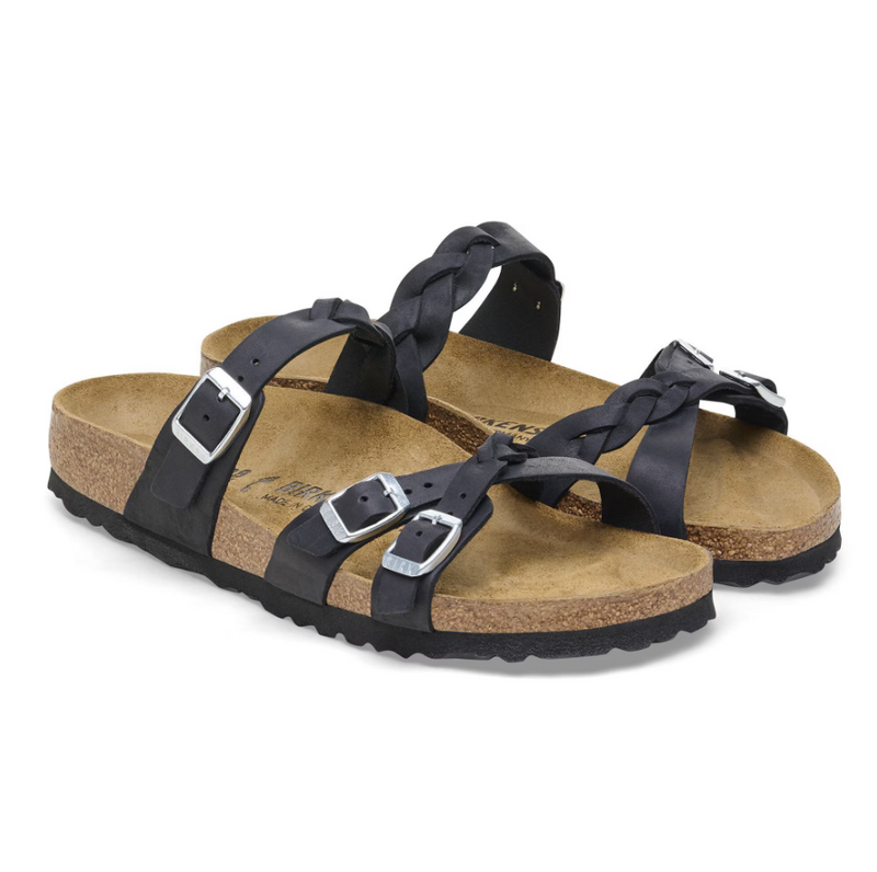 BIRKENSTOCK - Franca braided sandali in pelle oliata black 39