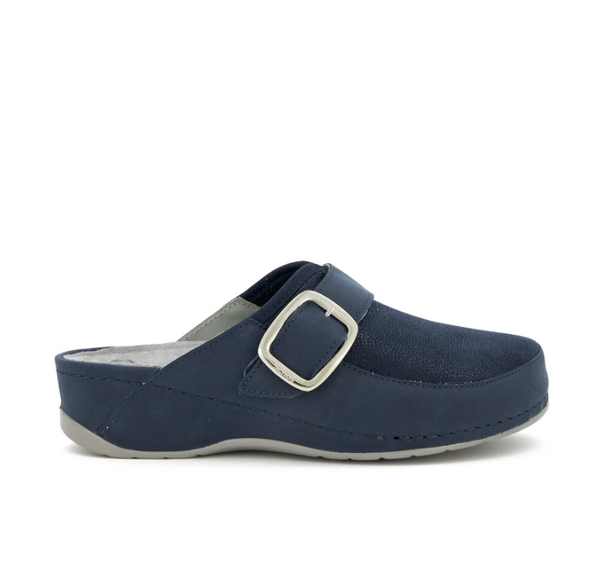 SCHOLL - Gemini Buckle pantofola in simil pelle blue 36