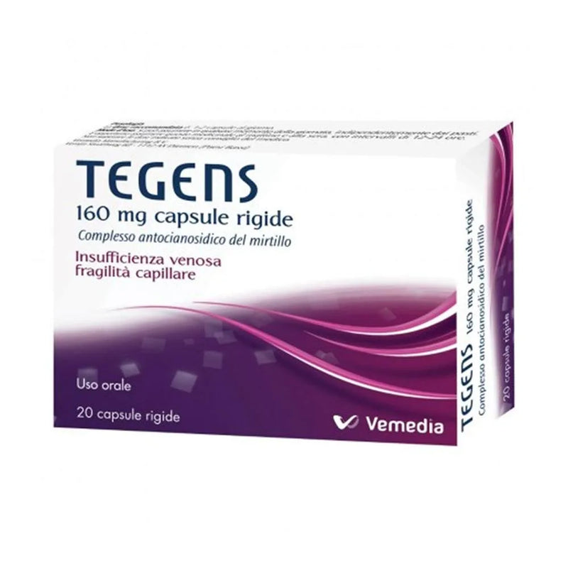 Tegens 160mg Insufficienza Venosa e Fragilità Capillare - 20 Capsule Rigide