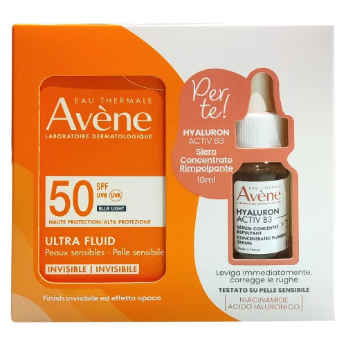 AVENE - Solari - Ultra Fluid invisibile SPF50 50ml + Hyaluron Active B3 siero 10ml
