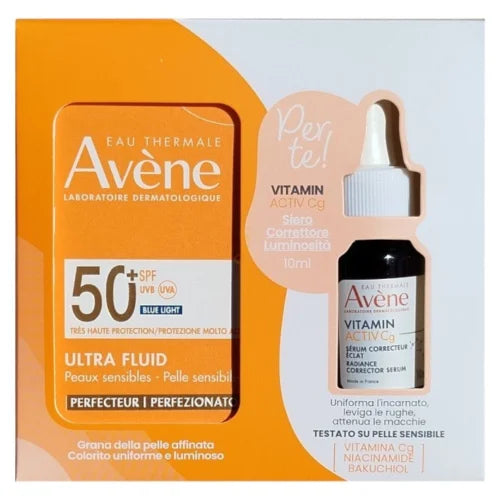 AVENE - Solari - Ultra Fluid perfezionatore SPF50+ 50ml + Vitamin Activ CG siero 10ml