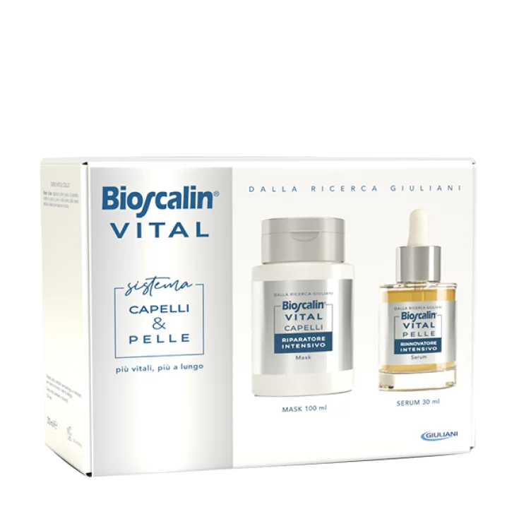 Bioscalin vital sistema capelli & pelle maschera capelli + siero rigenerante viso 30 ml + maschera 100 ml