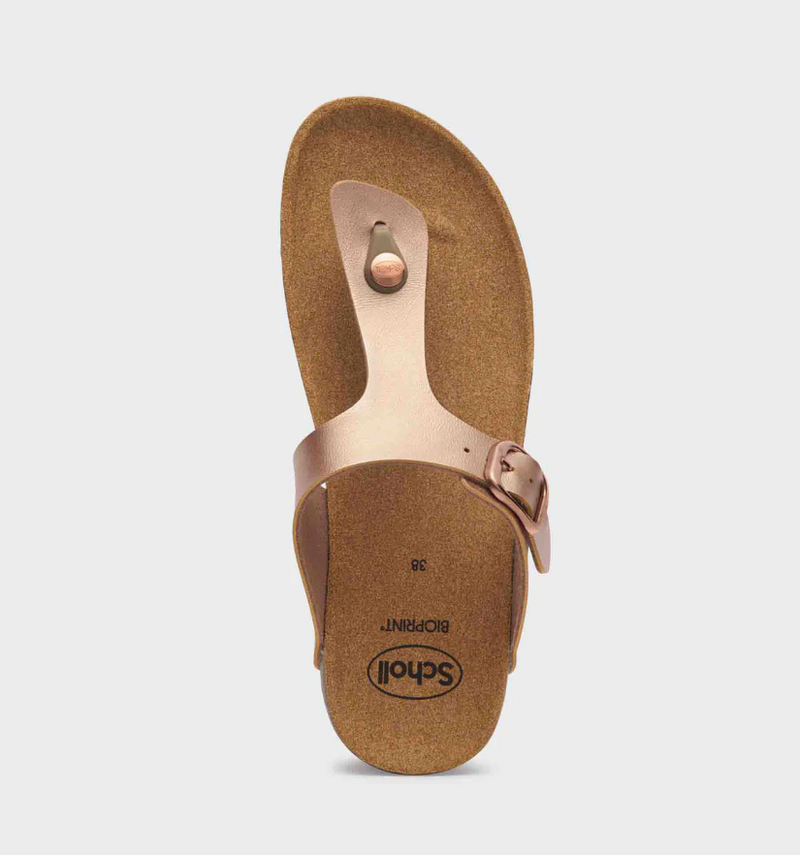 SCHOLL - Boa Vista bis laminated infradito in eco-pelle rose gold 36