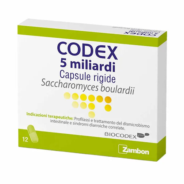 Codex 5 Miliardi Capsule Rigide Saccharomyces boulardii - 12 Capsule