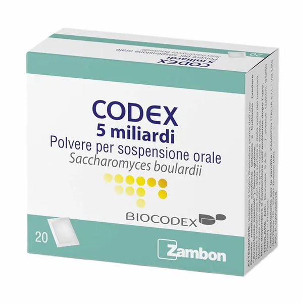 Codex 5 billion powder for oral suspension saccharomyces boulardii