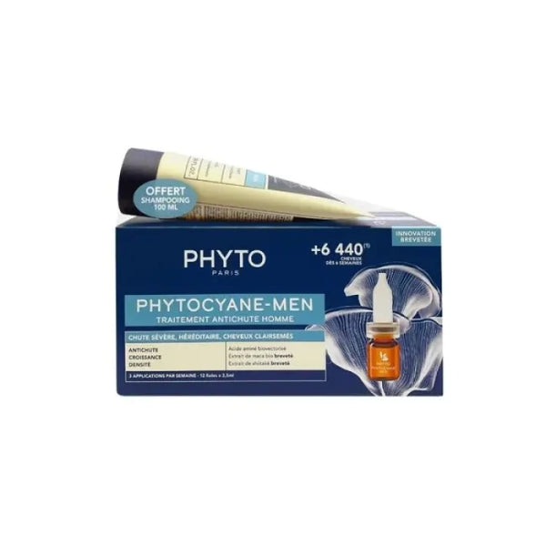 PHYTO - Phytocyane Kit uomo caduta severa 12 fiale 3,5 ml + shampoo uomo 100 ml