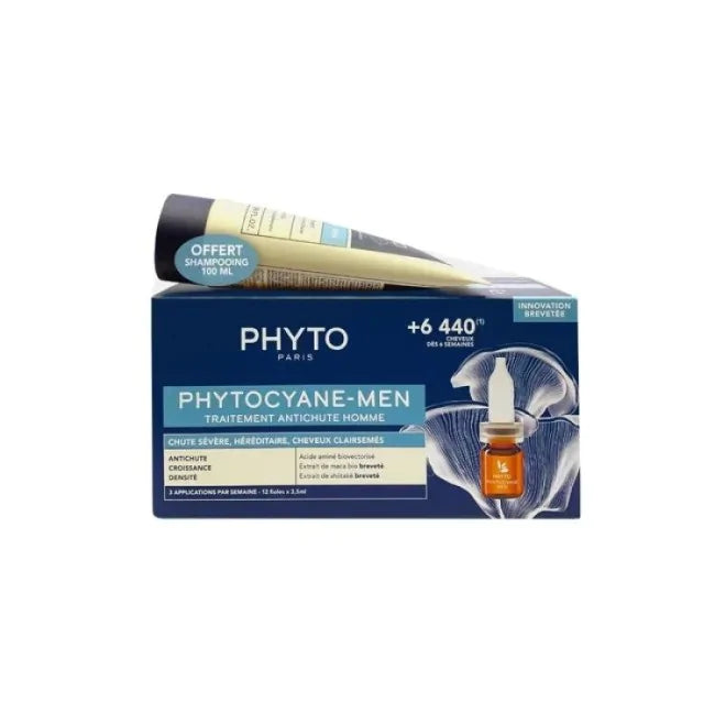 Phyto Phytocyane Kit uomo caduta severa 12 fiale 3,5 ml + shampoo uomo 100 ml