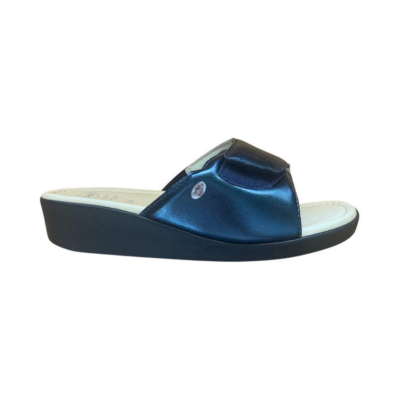 SCHOLL Ledel ciabatta printed synthetic navy blue 36