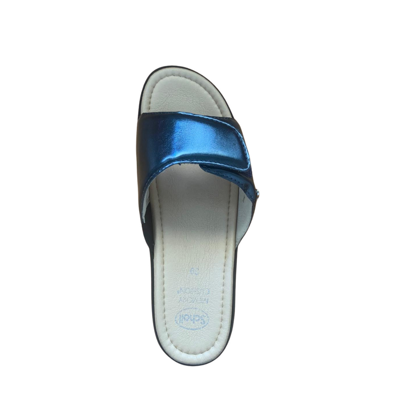 SCHOLL Ledel ciabatta printed synthetic navy blue 36