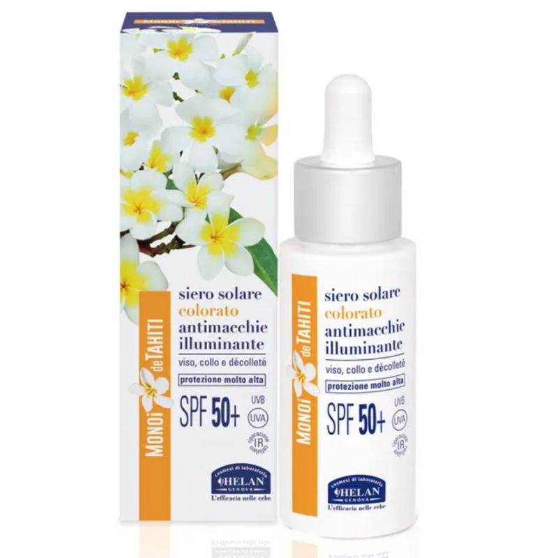 HELAN - Monoi de tahiti ata siero solare colorato illuminante antimacchie spf50+ 30 ml