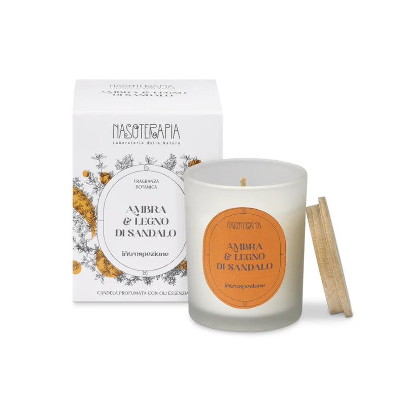 Nasoterapia Candela Profumata Ambra e Legno Di Sandalo 180g
