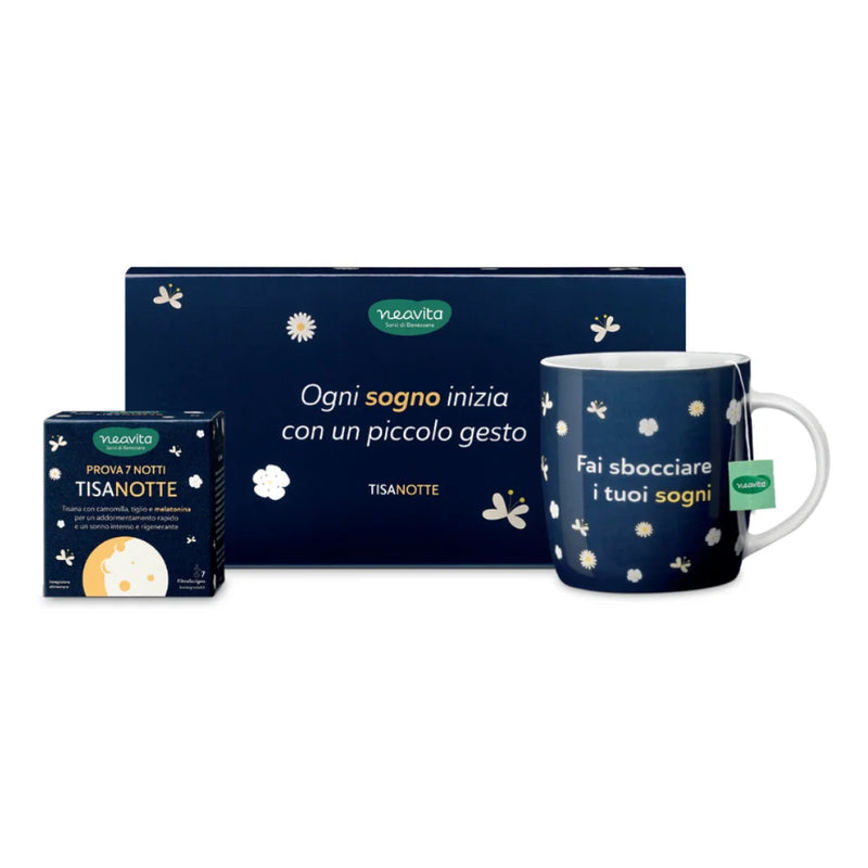 NEAVITA - Cofanetto Tisanotte - Kit Sonno Rigenerante Sogni Tisana + Mug Tazza In Ceramica