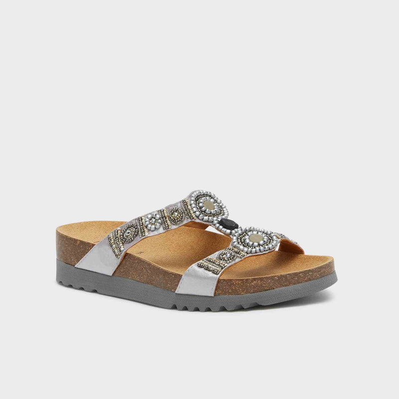 SCHOLL New Bogota' sandali con perline silver/pewter 36