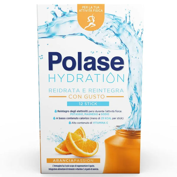 Polase Hydration Integratore Alimentare Magnesio/Potassio Sali Minerali Vitamina C Arancia - 12 Stick