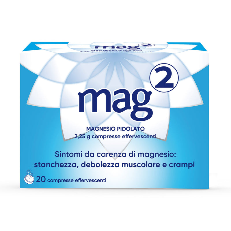 MAG2 - 2,25g Magnesio Pidolato per Stati Carenziali di Magnesio - 20 Compresse Effervescenti