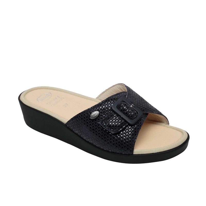 SCHOLL Mango ciabatta suede navy blue 36