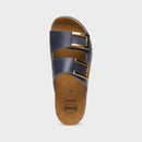 SCHOLL - Monterey 2 straps sandalo in pelle vintage leather navy blue 36