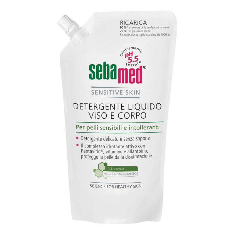 Sebamed Detergente liquido viso corpo - 1 litro ricarica