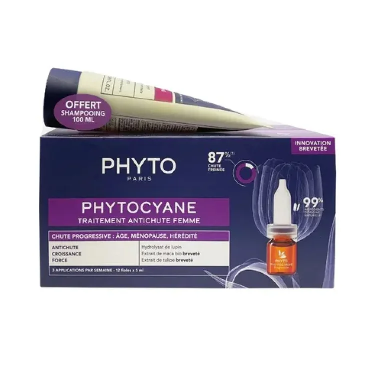 Phyto Phytocyane Kit donna caduta progressiva siero 12 fiale 5 ml + shampoo 100 ml