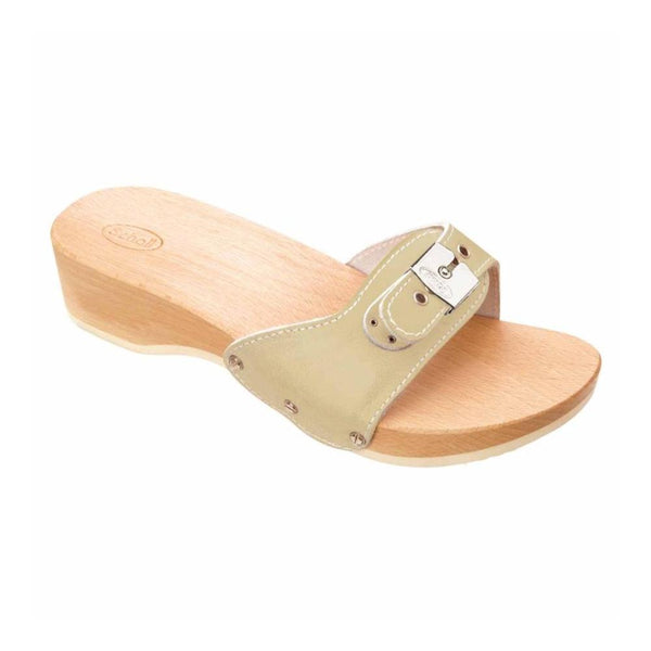 SCHOLL - Pescura heel original zoccolo legno sabbia 39