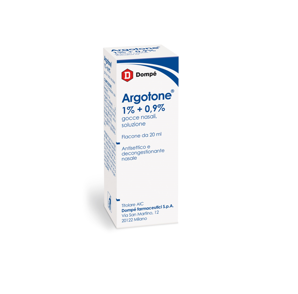 Argotone 1%/0,9% gocce nasali, soluzione  argento vitellinato/efedrina cloridrato