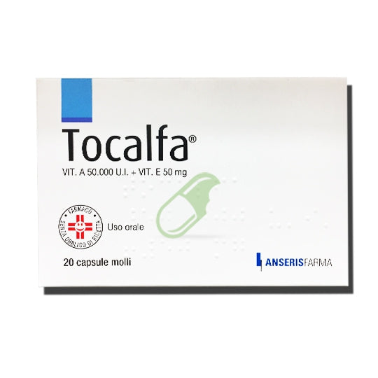 Tocalfa  vitamina a + e  50.000 u.i. + 50 mg  capsule molli  associazione di vitamine liposolubili