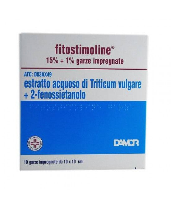 Fitostimoline 15% garze impregnate  estratto acquoso di triticum vulgare