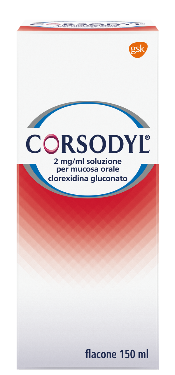 Corsodyl 2 mg/ml soluzione per mucosa orale clorexidina gluconato