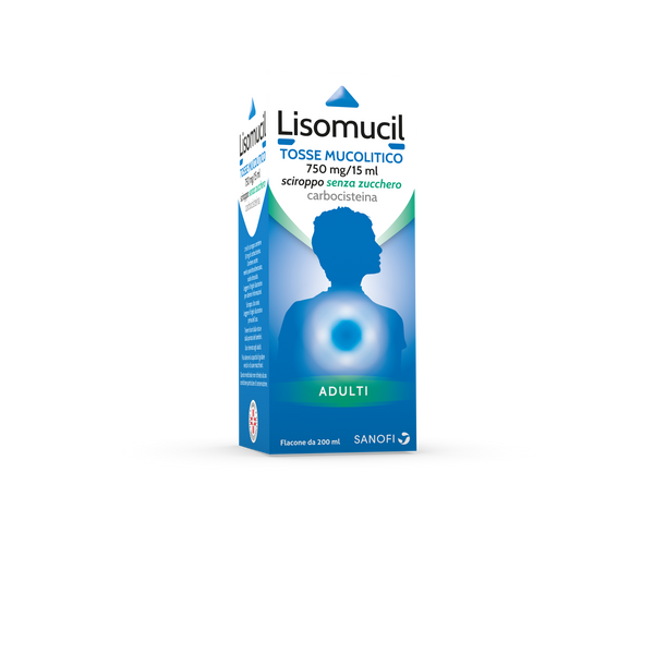 Lisomucil tosse mucolitico 100 mg/5 ml sciroppo con zucchero  lisomucil tosse mucolitico 100 mg/5 ml sciroppo senza zucchero  carbocisteina