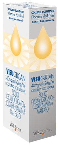 Visuglican 40mg/ml + 2mg/ml collirio, soluzione  sodio cromoglicato e clorfenamina maleato