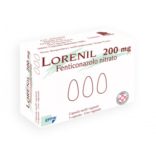 Lorenil 200 mg capsule molli vaginali  lorenil 600 mg capsule molli vaginali  fenticonazolo nitrato