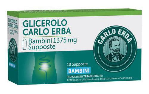 Glicerolo Carlo Erba bambini 1375 mg, 18 supposte