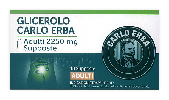 Glicerolo Carlo Erba adulti supposte 2250 mg