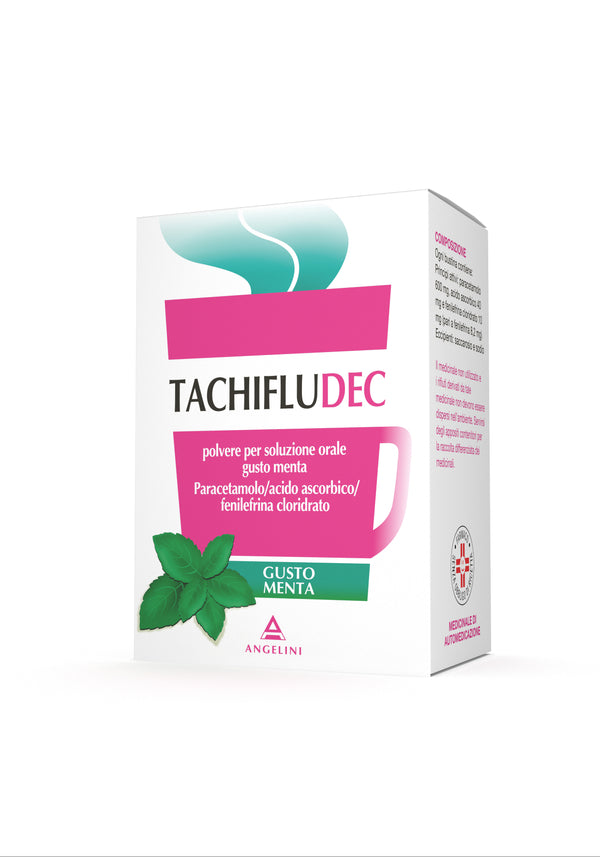 Tachifludec polvere per soluzione orale gusto menta paracetamolo, acido ascorbico, fenilefrina cloridrato