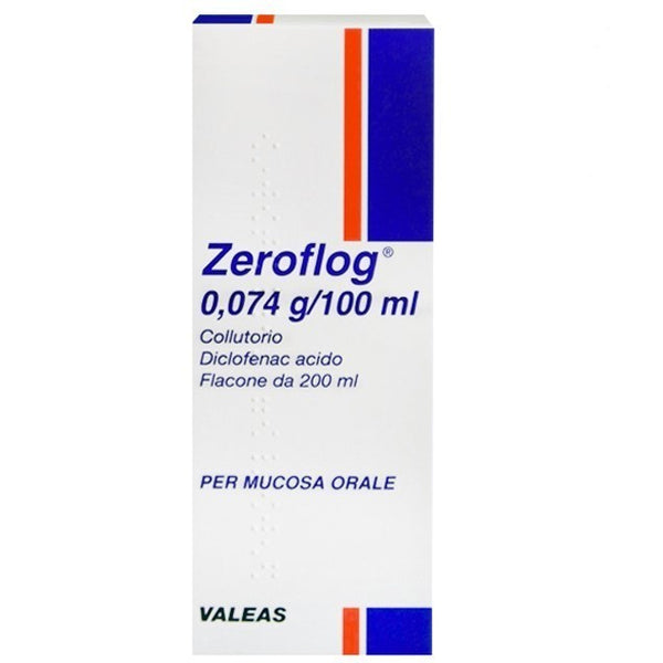 Zeroflog 0,074 g/100 ml collutorio, 1 flacone  diclofenac acido