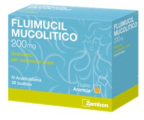 Fluimucil mucolitico  200 mg granulato per soluzione orale  n-acetilcisteina