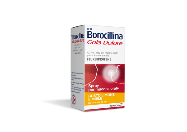 NeoBOROCILLINA - Gola Dolore - Spray orale fulbiprofene 0,25% - 15 ml