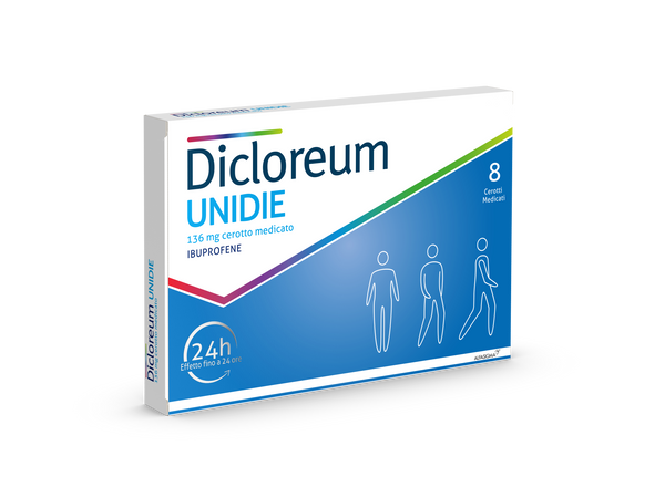 Dicloreum unidie 136 mg cerotto medicato ibuprofene