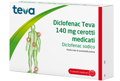 Diclofenac teva 140 mg cerotti medicati  diclofenac sodico