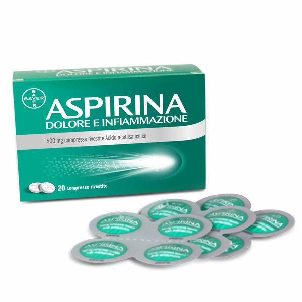 Aspirina dolore e infiammazione  500 mg compresse rivestite  acido acetilsalicilico