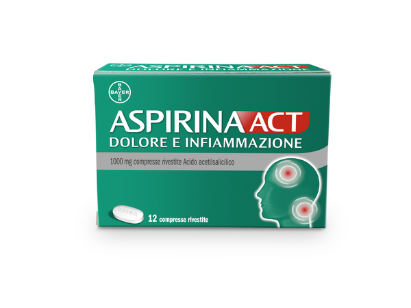 Aspirinaact dolore e infiammazione 1000 mg compresse rivestite  acido acetilsalicilico