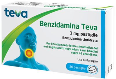 Benzidamina teva 3 mg pastiglie  benzidamina cloridrato